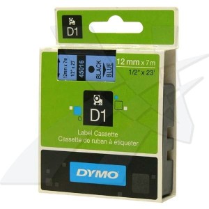 Dymo oryginalny taśma do drukarek etykiet, Dymo, 45016, S0720560, czarny druk/niebieski podkład, 7m, 12mm, D1
