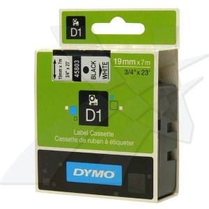 Dymo oryginalny taśma do drukarek etykiet, Dymo, 45803, S0720830, czarny druk/biały podkład, 7m, 19mm, D1