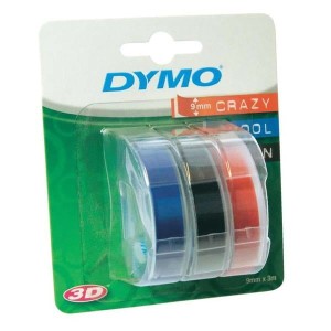 Dymo oryginalny taśma do drukarek etykiet, Dymo, S0847750, biały druk/czarny, niebieski, czerwony podkład, 3m, 9mm, 1 blistr/3 szt