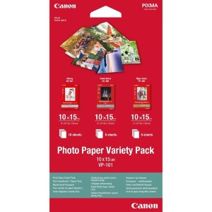 Canon Photo Paper Variety Pack VP-101, VP-101, foto papier, 5x PP201, 5x SG201, 10x GP501 typ połysk, 0775B078, biały, 10x15cm, 4x