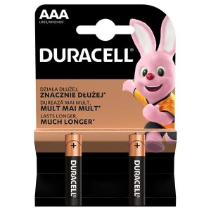 Bateria alkaliczna, AAA (LR03), AAA, 1.5V, Duracell, blistr, 2-pack, 42321, Basic