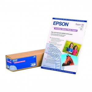 Epson Premium Glossy Photo Pa, C13S041315, foto papier, połysk, silny typ biały, Stylus Photo 1270, 2100, A3, 255 g/m2, 20 szt., a
