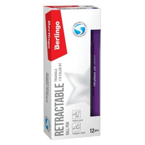 Berlingo, pióro kulkowe, niebieskie, 12szt, 0.7mm, Triangle 110 RT color