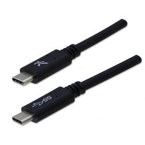 Logo USB kabel (3.2 gen 1), USB C (M) - USB C (M), 1m, 5 Gb/s, 5V/3A, czarny, blistr, EOL