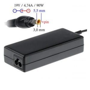 Zasilacz sieciowy Akyga AK-ND-27 do notebooka 19V/4,74A 90W 5.5x3.0mm + pin