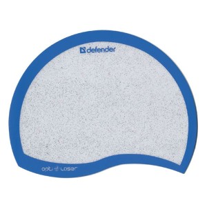 Podkładka pod mysz, PVC+PU, biało-niebieska, 21.5x16.5cm, 1.2mm, Defender, Błyszczące mikrocząstki