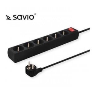 Listwa zasilająca Savio LZ-04, 6 gniazd 5m