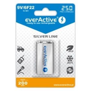 Akumulatorek 6F22/9V everActive Silver Line 250 mAh 1 sztuka