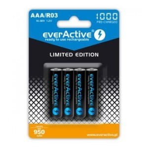 Akumulatorki AAA/R03 everActive Ni-MH 1000 mAh 4 sztuki, edycja limitowana