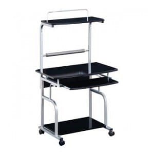 Biurko komputerowe Techly mobilne z wysoką nadstawką