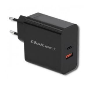 Ładowarka sieciowa Qoltec 63W | 5-20V | 1.5-3A | USB typ C PD | USB QC 3.0 | Czarna