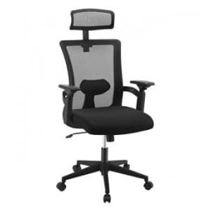 Fotel biurowy Techly obrotowy, wentylowane oparcie, zagłówek