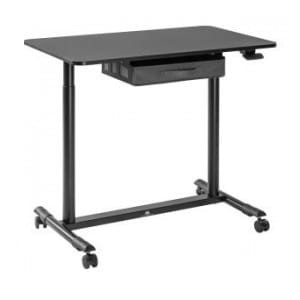 Biurko moblilne Maclean MC-925 do pracy w pozycji stojącej z okrągłymi nogami i szufladą max. 10kg, max. wys. 1070mm