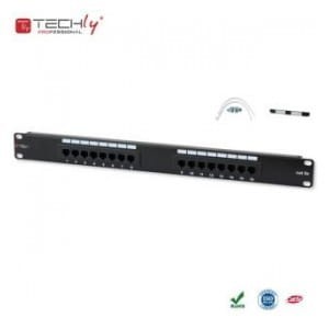 Patch panel TechlyPro 1U UTP 16xRJ45 Cat.5e, czarny