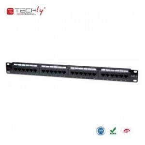 Patch panel TechlyPro 1U UTP 24xRJ45 Cat.6, czarny