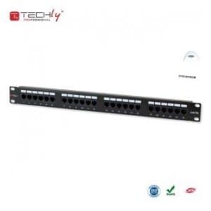 Patch panel TechlyPro 1U UTP 24xRJ45 Cat.5e, czarny