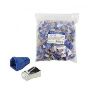 Wtyk RJ45 CAT.5e FTP LogiLink MP0014 z osłonką , niebieski 100szt