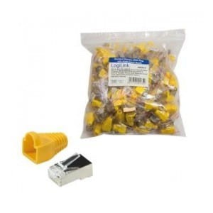Wtyk RJ45 CAT.5e FTP LogiLink MP0015 z osłonką, żółty 100szt