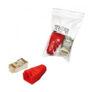 Wtyk RJ45 CAT.5e FTP LogiLink MP0016 z osłonką, czerwony 100szt