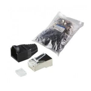 Wtyk RJ45 CAT.6 FTP LogiLink MP0022 z osłonką, czarny 100szt