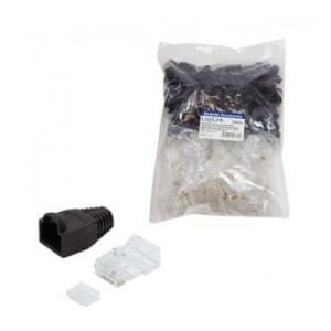 Wtyk RJ45 CAT.6 UTP LogiLink MP0024 z osłonką, szary 100szt