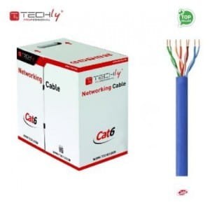 Kabel instalacyjny TechlyPro skrętka Cat6 UTP 4x2 drut CCA 305m, niebieski