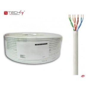 Kabel instalacyjny TechlyPro skrętka Cat6 U/UTP linka 100m, CCA szary