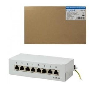 Patch panel stacjonarny LogiLink NP0018 8x RJ45 kat.6A ekranowany