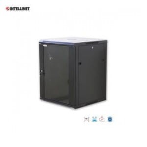 Szafa wisząca, zmontowana Intellinet 6U, 600x450, Rack 19", szklane drzwi, czarna