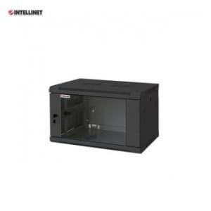 Szafa wisząca, zmontowana Intellinet 9U, 600x450, Rack 19", szklane drzwi, czarna