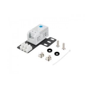 Termostat zamykający Lanberg 10A do szaf z uchem montażowym Rack i kostką elektryczną szary