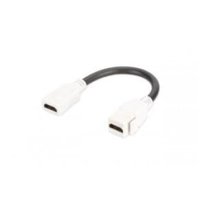 Moduł Keystone DIGITUS HDMI z kablem 12cm łącznik do gniazd i pustych paneli żeński/żeński biały