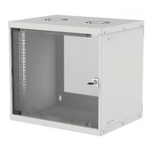 Szafa wisząca Intellinet BASIC, 9U, 540/560, Rack 19", szklane drzwi, FLATPACK, szara