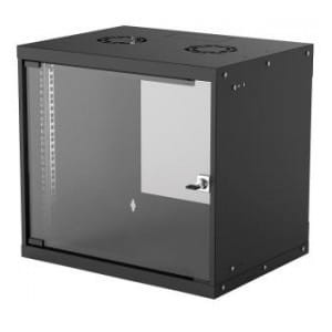 Szafa wisząca Intellinet BASIC, 9U, 540x400, Rack 19", szklane drzwi, FLATPACK, czarna