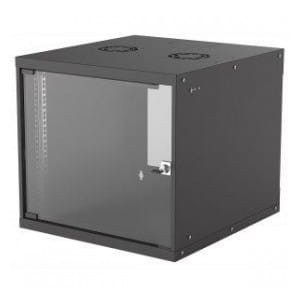 Szafa wisząca Intellinet BASIC, 9U, 540/560, Rack 19", szklane drzwi, FLATPACK, czarna