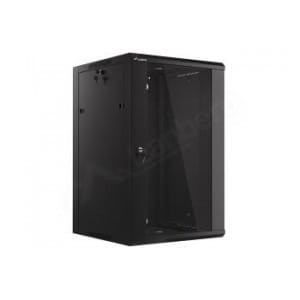 Szafa instalacyjna wisząca 19" 18U 570x600 szybki montaż czarna Lanberg (flat pack)