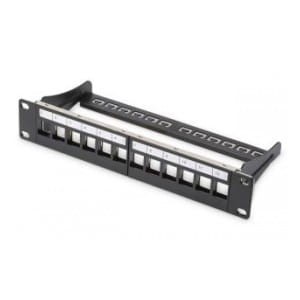 Patch panel pusty DIGITUS 10" 12 port 1U do modułów keystone (RAL 9005)