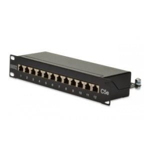 Patch panel DIGITUS 10" 12x RJ45 S/FTP kat. 5e 1U (RAL 9005)