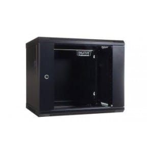 Szafa wisząca jednosekcyjna DIGITUS 19" 9U 501/600/450mm drzwi szklane czarna (RAL 9004) niezmontowana