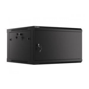 Szafa instalacyjna Rack wisząca 19" 6U 600x600 czarna drzwi metalowe Lanberg (flat pack)
