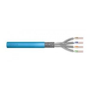 Kabel teleinformatyczny instalacyjny DIGITUS kat.6A, S/FTP, Eca, drut, AWG 23/1, LSOH, 50m, niebieski, ofoliowany