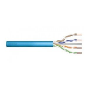 Kabel teleinformatyczny instalacyjny DIGITUS kat.6A, U/UTP, Dca, AWG 23/1, LSOH, 100m, niebieski, ofoliowany