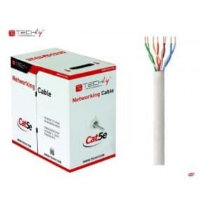Kabel instalacyjny TechlyPro skrętka Cat5e UTP linka, 305m SOHO CCA Szary