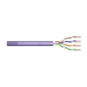 Kabel teleinformatyczny instalacyjny DIGITUS kat.6, U/UTP, Eca, drut, AWG 24/1, PVC, 305m, fioletowy, karton