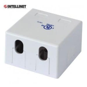Obudowa gniazda Intellinet natynkowa Keystone, 2 porty, biała