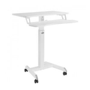 Stacja robocza, mobilna, z regulacją wysokości i podwójną platformą Ergo Office, do pracy w pozycji stojącej, biała max. 8kg ER-444 W