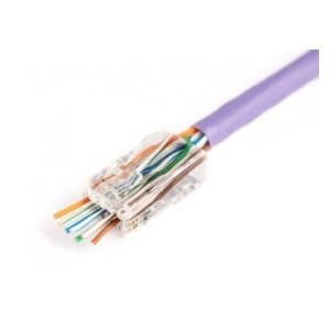 Wtyk RJ45 (8P8C) przelotowy DIGITUS kat.6 nieekranowany, AWG 26-24, opakowanie 100 szt.