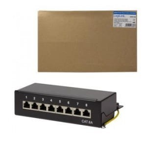 Patch panel stacjonarny LogiLink NP0018B 8x RJ45 kat.6A ekranowany