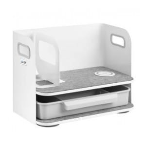 Organizer biurkowy z szufladą i ładowarką bezprzewodową Ergo Office, biały, max. 10kg, ER-441