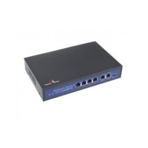 Switch Maclean MCTV-517, 6-port 10/100M do kamer IP, 4 porty PoE, 60W, IEEE 802.3af / IEEE 802.3at